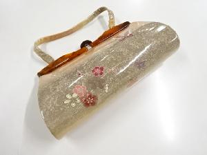 アンティーク　花・蝶模様和装バッグ